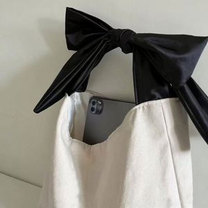 Casual Cute Girl Personalised Bowknot Tote <b>Bag</b> Canvas Foldable <b>Bag</b> Shopping Handbags - Product Image 6