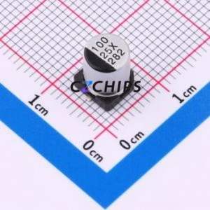 Condensateur électrolytique en aluminium SMD EXV107M025A9HAA, SMD, D6.3xL7.7mm 100uF 20% 25V 210mA-120Hz - Product Image 1