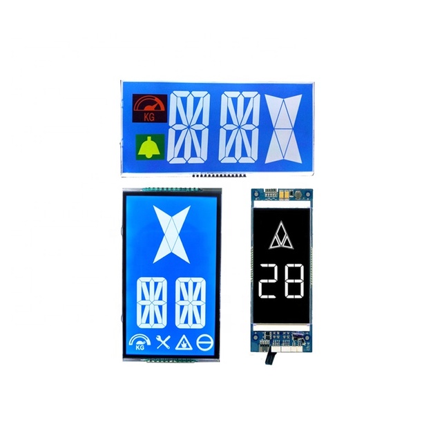 High Quality Low MOQ Custom Size Blue VA HTN Transparent Elevator LCD Glass Segment Display Elevator Screen LCD