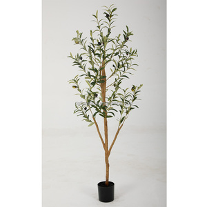 Albero di Ulivo Artificiale in Plastica Resistente da 120 cm con Foglie Realistiche e Tronco Autentico per Decorazione Casa/Ufficio Soggiorno - Product Image 2