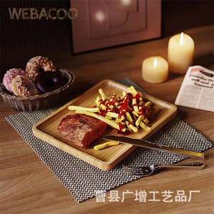 Bamboo Wooden Serving <b>Tray</b> Rectangular Solid Color For Hotel Coffee <b>Tea</b> Drinks - Product Image 2