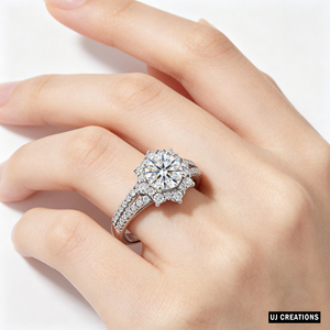 Custom S925/10K/14K/18K Solid Gold 1 Carat Round Lab Grown Brilliant Cut Diamond Wedding <b>Ring</b> VVS-VS Quality - Product Image 5