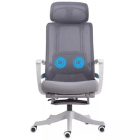 AI Smart Chaise de bureau au design moderne avec fonction de massage inclinable Siège d'ordinateur à double usage pour la sieste assise en mousse à mailles PP