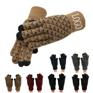 Ventes directes d'usine Gants à écran tactile antidérapants personnalisés pour hommes et femmes Gants d'hiver en acrylique tricotés - Product Image 1