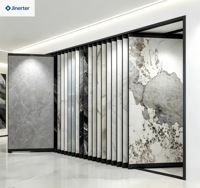 Présentoir ajustable pour carreaux de céramique, cadre coulissant en métal, support durable thermolaqué pour salles d'exposition de marbre, granit et quartz