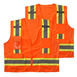 Hi Vis Breakaway Mesh Surveyor Safety Vest met ritssluiting aan de voorkant en meerdere zakken voor bouwwerkzaamheden - Product Image 3