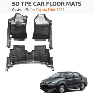 พรมปูพื้นรถยนต์แบบสั่งทำพิเศษ 5D TPE สำหรับ Toyota Etios 2022 พวงมาลัยซ้าย กันน้ำ เป็นมิตรกับสิ่งแวดล้อม หนา 3.5 มม. ปูได้ทุกสภาพอากาศ แบบ OEM - Product Image 1