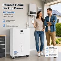 Batterie de stockage d'énergie solaire LiFePO4 empilable 30 kWh à cycle profond avec contrôle BMS avancé pour usage domestique et alimentation de secours fiable
