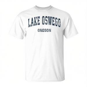 T-shirt blu navy vintage della squadra sportiva Lake Oswego Oregon - Product Image 2