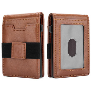 Leather Money <b>Clip</b> With Card Slots And Cash Holder For Men 6 Inch Anti-Demagnetizing <b>Spring</b> Metal Design Everyday Use - Product Image 2