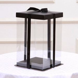 Boîte à gâteau transparente en plastique, prix usine 2026, pour mariages, vente chaude, en carton kraft et matériau PET de qualité alimentaire - Product Image 1