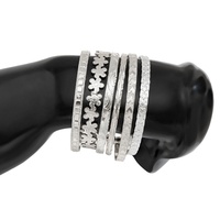 Juego de 6 Pulseras de Estilo Bohemio con Diseño de Estrella y Corazón, Brazalete Simple con Flores, Pulseras Apilables para Mujer, Joyería de Playa