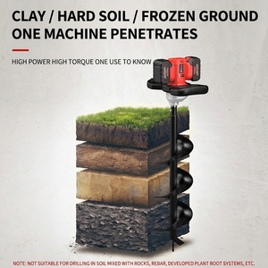 Taladro perforador de tierra inalámbrico sin escobillas de 21V con batería, perforadora de postes de alta resistencia para plantar árboles en el jardín, taladro de tierra de 21V de alta potencia. - Product Image 6