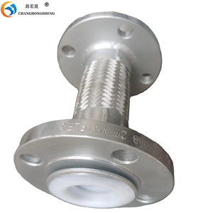Manguera trenzada de acero inoxidable personalizada Manguera de metal flexible de alta presión con revestimiento de PTFE CS + PTFE - Product Image 1