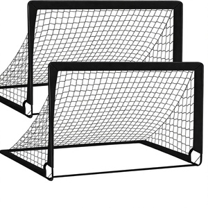 2 Buts de football en plastique 4x3 pieds, équipement d'entraînement portable pour jardin, ballon de football, 10 cônes, sac de transport, filet d'entraînement pour les matchs des jeunes - Product Image 2