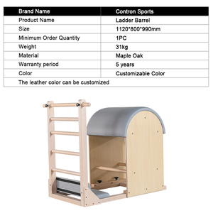 Baril d'escalade Pilates en bois d'érable CONTRON, couleur de cuir personnalisable, réglable, écologique, multifonctionnel, durable, garantie 5 ans - Product Image 5