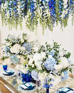Rama de flor colgante de <span class=keywords><strong>Lila</strong></span> Artificial para interiores, decorativa para boda/hebras entrelazadas de frijol Artificial colgante fragante - Product Image 4