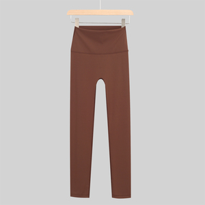 Pantalon de yoga et de fitness taille haute personnalisé avec logo 2025 pour femme, legging de sport à compression à séchage rapide avec motif uni - Product Image 4