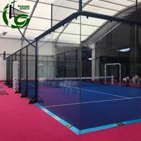 Lapangan Tenis Padel Panorama Penuh Langsung dari Pabrik, Warna Kustom, Kaca Tempered 12mm, Rumput Buatan 12mm, Lapangan Padel Komersial