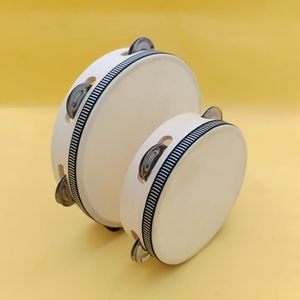 Tambor de mano personalizado con logotipo, de madera natural hecha a mano, de 4/6/7/8/10 pulgadas, de una sola fila, para niños, bodas y fiestas. - Product Image 1