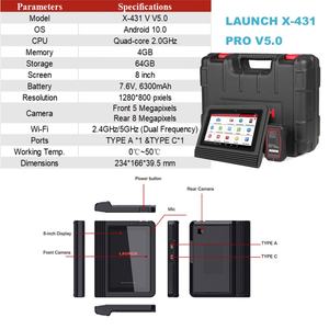 Herramienta de Diagnóstico Automotriz Bidireccional Original Launch X431 PRO V5.0, Escáner OBD2, Diagnóstico de Automóviles como X431 PROS V5.0 PRO3 PRO V+ - Product Image 3