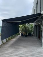 Auvent extérieur à bras pliant pare-soleil fenêtre en aluminium auvent rétractable lumière LED motorisé auvent rétractable mural