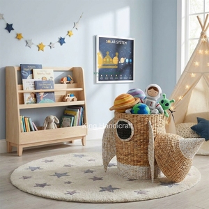 Hot Sale Animal Shaped Hand-<b>knitted</b> Water Hyacinth Rope <b>Storage</b> Basket for Children's Room Cheap Price - Product Image 2