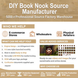 Casse-tête en MDF écologique en bois <span class=keywords><strong>3d</strong></span> Nook Book UV Printing Dollhouse Miniature Diy Model Kit Blocks Model Building Diy Book Nook - Product Image 5