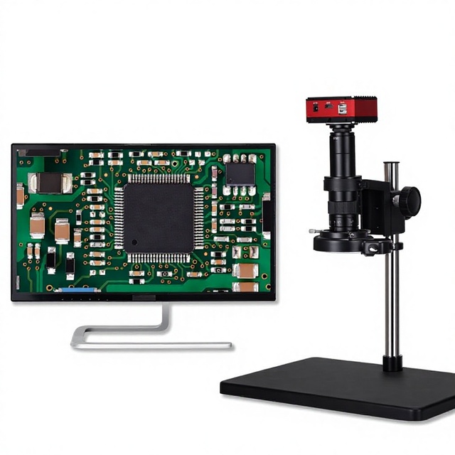 4K HD High Speed Electron Microscope Camera Model HY-B33-4K for Connect Display Measurement Mobile Phone Maintenance Free