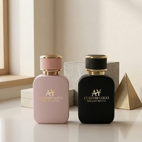 Flacon de parfum vide en verre carré à fond épais de 50 ml avec pulvérisateur à pompe, impression sérigraphique, échantillons gratuits disponibles
