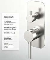 Robinet de douche encastré mural en acier inoxydable brossé avec inverseur, mitigeur de douche 2 voies encastré certifié Watermark, OEM