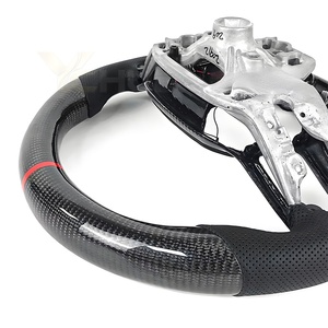 Volante de Fibra de Carbono Forjado con Detalles Rojos para Ford Mustang GT500 <span class=keywords><strong>Shelby</strong></span> 2023 2024 2025, Accesorio Interior de Cuero - Product Image 6