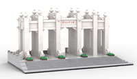 Ensemble de blocs de construction en plastique MOC créatifs pour campus universitaire, personnalisés pour la marque scolaire et les cadeaux commémoratifs