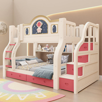 Meubles de chambre à coucher design en bois pour enfants Meubles de chambre à coucher design moderne Ensemble de lits superposés pour enfants Armoire de rangement en échelle Lits superposés pour dortoir