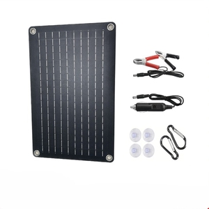 <span class=keywords><strong>Kit</strong></span> de panneaux solaires extérieurs 12W 16V à base entièrement noire Sunpower pour le stockage et la recharge de batteries au plomb-acide et au lithium, vente directe usine - Product Image 1