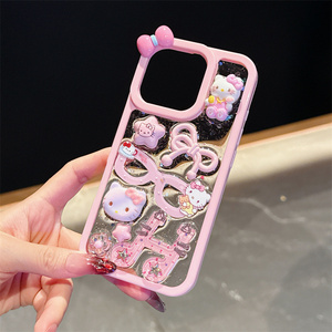 เคสโทรศัพท์มือถือลายการ์ตูนดนตรี KT Cat Bow สำหรับ iPhone 17 Air 16 15 14 Pro Max ลายดอกไม้เรซิ่น 3 มิติ น่ารัก DIY ลายดาว ฝาหลังใส - Product Image 3