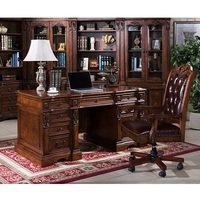 Bibliothèque et bureau d'étude en bois de qualité supérieure de style américain GH42