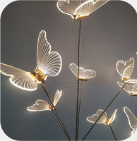 Nouvelle Lampe de Sol Papillon Dorée à 5 Têtes pour Mariage, Fête, Demande en Mariage, Décoration de Scène