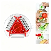 3-in-1 groente- en fruit schil- en snijmachine, populaire verkoop, multifunctioneel, plastic, draagbaar, voor keukenaccessoires