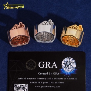Mode Hip Hop Style <span class=keywords><strong>Maison</strong></span> Conception Glacé Hommes Bague En Argent Sterling 925 VVS Moissanite Bijoux Personnalisé Diamant <span class=keywords><strong>Maison</strong></span> Anneaux - Product Image 4
