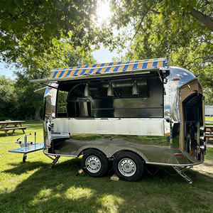 Remorque de cuisine mobile pour restauration rapide, entièrement équipée, en acier inoxydable, avec barbecue, fumoir et machine à café - Product Image 4