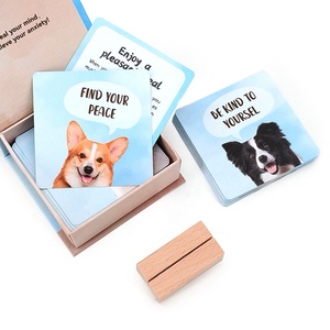 Anpassbare tägliche Bestätigung karte für Frauen Selbstpflege Positiver achtsamer Stand Holzkiste Gedrucktes Logo Mental Health Paper Deck - Product Image 3