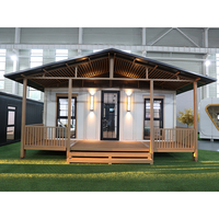 Maison modulaire à double aile en acier, flexible, résistante à l'humidité, respirante, entièrement équipée, extensible et pliable