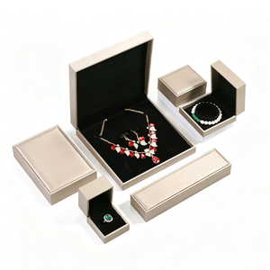 Manufacturer Custom Logo Eco-friendly PU Leather Luxury Jewelry Set Box Pendants Bracelets <b>Rings</b> Bangles Buckle Closure - Product Image 1