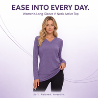 Vêtements de sport pour femmes personnalisés, col en V, manches longues, coupe décontractée, couleur lavande chiné, séchage rapide, yoga, gym, entraînement, vente en gros