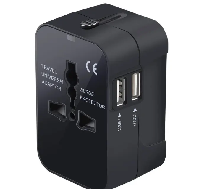 Internationale Universele All In One Worldwide Travel Adapter Wall Charger Ac Power Adapter Met Dual Usb-Poorten Opladen