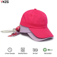 Nieuwe collectie roze unisex oxford katoenen baseballpet Y2K esthetische bloemenstip sjaal lint strik terug mode streetwear snapback