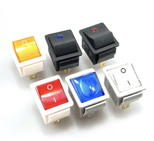 KCD4 Three Pin Lighted Boat Type Switch Three Pin Two Speed White Red Gray Boat Type Switch Rocker3 pin