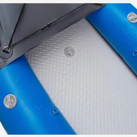 Kayak gonflable en PVC bleu de plus de 4 m, pliable, écologique, portable, pour 1 à 2 personnes, avec siège, pompe et pagaies, idéal pour la pêche et les excursions sur la plage