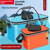 Sac à dos de pêche pliable 11L 400 en EVA étanche pour le stockage de poissons vivants, baril à poisson portable multifonctionnel unisexe - Vente en gros